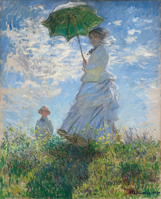 クロード・モネ『散歩、日傘をさす女性』Claude Monet｜Woman with a Parasol - Madame Monet and Her Son, 1875｜1875｜image via National Gallery of Art