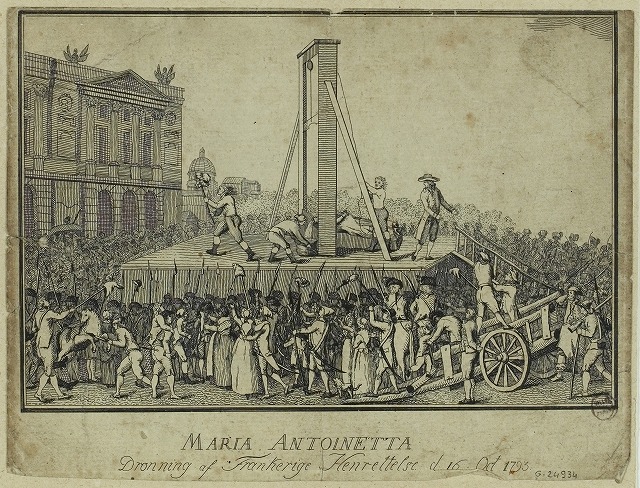 マリー・アントワネットの処刑、1793年10月16日｜image via Paris Musées